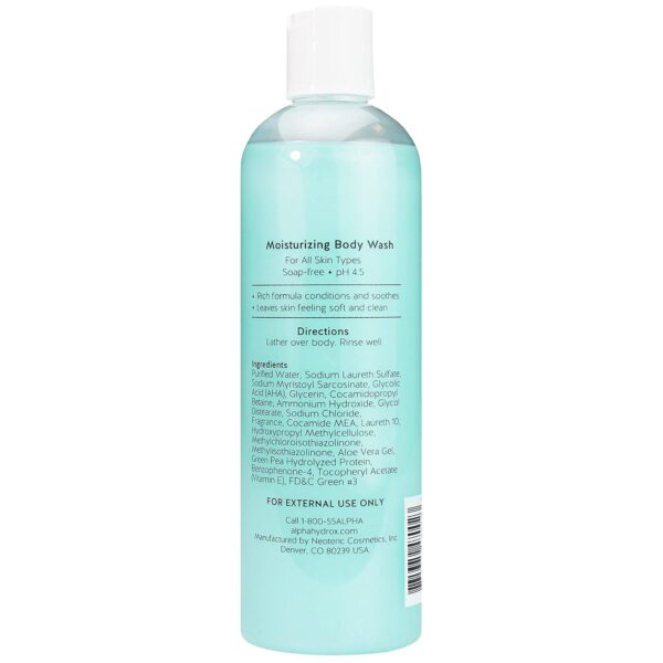 Alpha Skin Care Moisturizing Body Wash | Anti-Aging Formula | Glycolic Alpha Hydroxy Acid (AHA) | Vitamin E and Aloe Vera | Conditions and Soothes | For All Skin Types | 12 Fl Oz - Image 2
