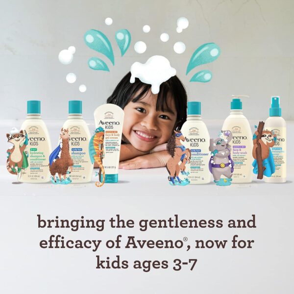 Aveeno Kids Sensitive Skin Face and Body Wash with Oat Extract, Gently Washes Away Dirt and Germs Without Drying, Tear-Free and Suitable for All Skin Tones, Hypoallergenic, 18 fl. Oz - Image 5