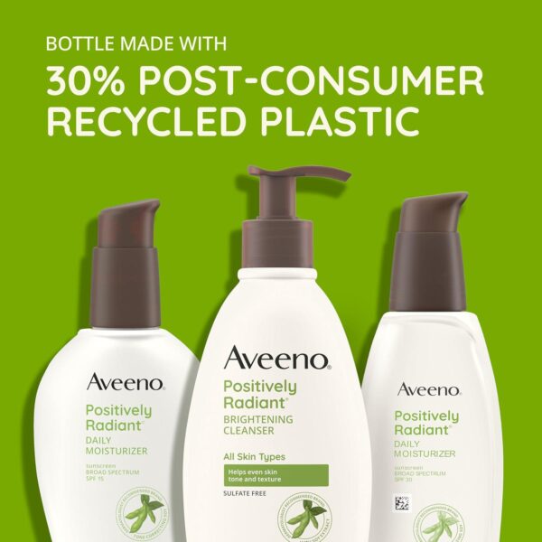 Aveeno Positively Radiant Brightening Facial Cleanser, 11 Fl. Oz (Pack of 1) | Sensitive Skin | Soy Extract - Image 2