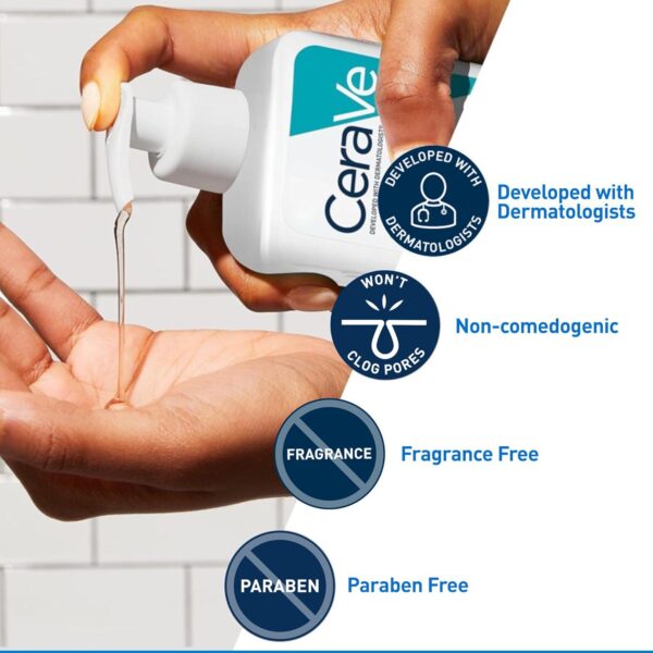 CeraVe Acne Control Cleanser, 2% Salicylic Acid Acne Treatment Formulated With Niacinamide + Ceramides + Oil Absorbing Clay, Gentle Acne Face Wash Helps Clear and Prevent Acne, Fragrance Free, 16 Ounce - Image 2