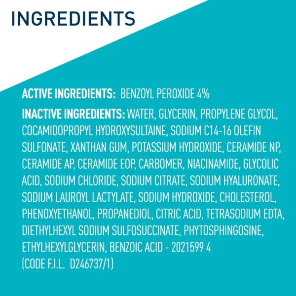 CeraVe Acne Foaming Cream Cleanser | Acne Treatment Face Wash with 4% Benzoyl Peroxide, Hyaluronic Acid, and Niacinamide | Cream to Foam Formula | Fragrance Free and Non Comedogenic | 5 Oz - Image 7