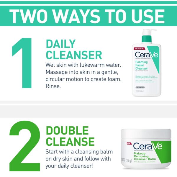 CeraVe Foaming Facial Cleanser Daily Face Wash, 16 Fluid Ounce (Pack of 1) | Oily Skin | Fragrance Free - Image 3