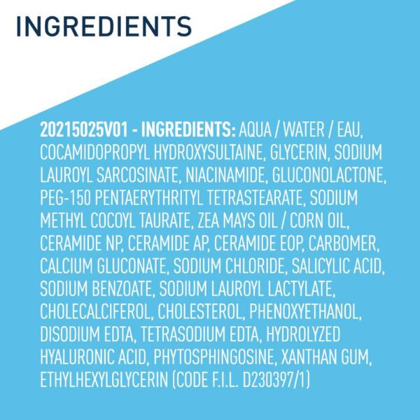CeraVe SA Cleanser | Salicylic Acid Cleanser with Hyaluronic Acid, Niacinamide and Ceramides| BHA Exfoliant for Face | Fragrance Free Non-Comedogenic | 8 Ounce - Image 6