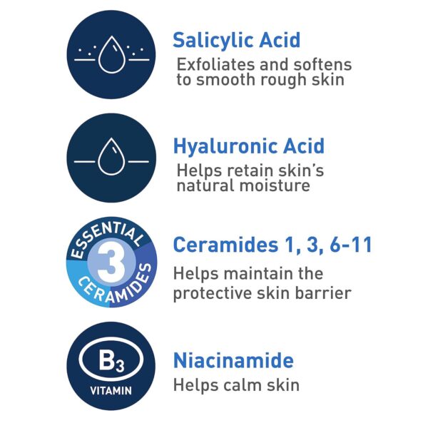 CeraVe SA Cleanser | Salicylic Acid Cleanser with Hyaluronic Acid, Niacinamide and Ceramides| BHA Exfoliant for Face | Fragrance Free Non-Comedogenic | 8 Ounce - Image 3