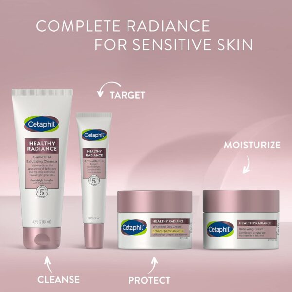Cetaphil Face Wash, Healthy Radiance Gentle Exfoliating Cleanser, Visibly Reduces Look of Dark Spots and Hyperpigmentation, Designed for Sensitive Skin, Hypoallergenic, Fragrance Free, 4.2oz - Image 6