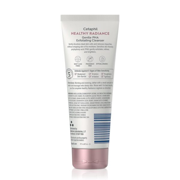 Cetaphil Face Wash, Healthy Radiance Gentle Exfoliating Cleanser, Visibly Reduces Look of Dark Spots and Hyperpigmentation, Designed for Sensitive Skin, Hypoallergenic, Fragrance Free, 4.2oz - Image 8