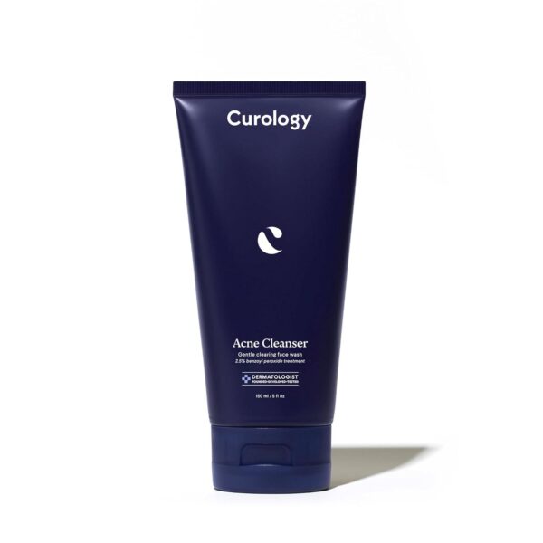 Curology Acne Facial Cleanser Treatment, 2.5% Benzoyl Peroxide Face Wash, For Oily and Acne Prone Skin, Milky Gel Texture, Fragrance Free, 5.07 fl oz