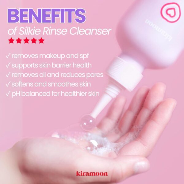 Face Wash Silkie Rinse Hydrating Gentle Face Cleanser for Dry or Sensitive Skin - Hydrating Makeup Remover and Face Wash w/Ceramides and Squalane - Image 3
