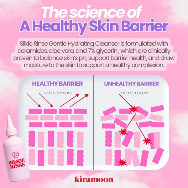 Face Wash Silkie Rinse Hydrating Gentle Face Cleanser for Dry or Sensitive Skin - Hydrating Makeup Remover and Face Wash w/Ceramides and Squalane - Image 8
