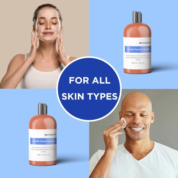 Gentle Facial Cleanser for Sensitive Skin, Hydrating Face Wash for All Skin Types, Gently Cleanses Face Without Over Drying, For All Skin Types, Daily Face Wash, Oil-Free, Soap-Free, 8.4 fl. oz - Image 4