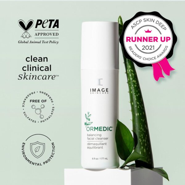 IMAGE Skincare, Ormedic pH Balancing Facial Cleanser, Mild Foaming and Hydrating Face Wash with Aloe Vera - Image 3