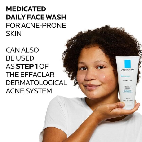 La Roche-Posay Effaclar Medicated Gel Cleanser | 2% Salicylic Acid Cleanser + LHA + Glycerin | Foaming Acne Face Wash | Helps Clear and Prevent Acne Breakouts | Oil Free Acne Wash | Targets Excess Oil - Image 5
