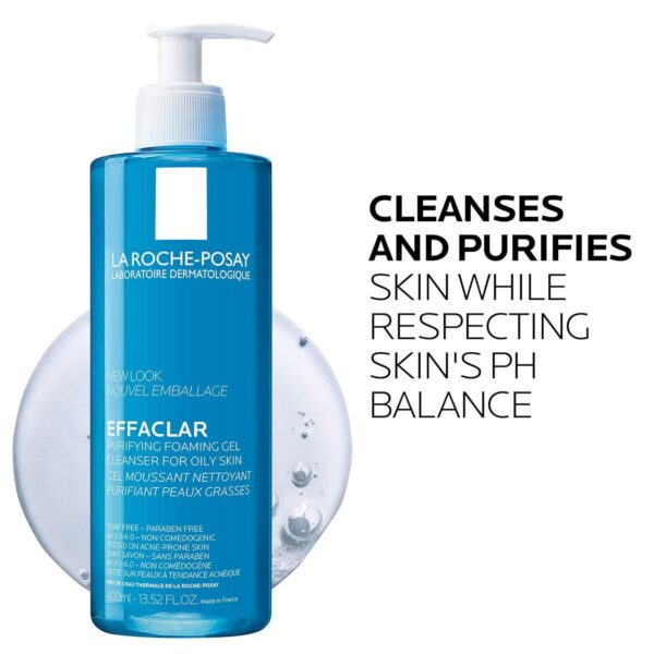La Roche-Posay Effaclar Purifying Foaming Gel Cleanser for Oily Skin | With Zinc Pidolate To Remove Excess Oil and Shine | Alcohol Free and Oil Free | Face Wash For Oily Skin | Sensitive Skin Tested - Image 5