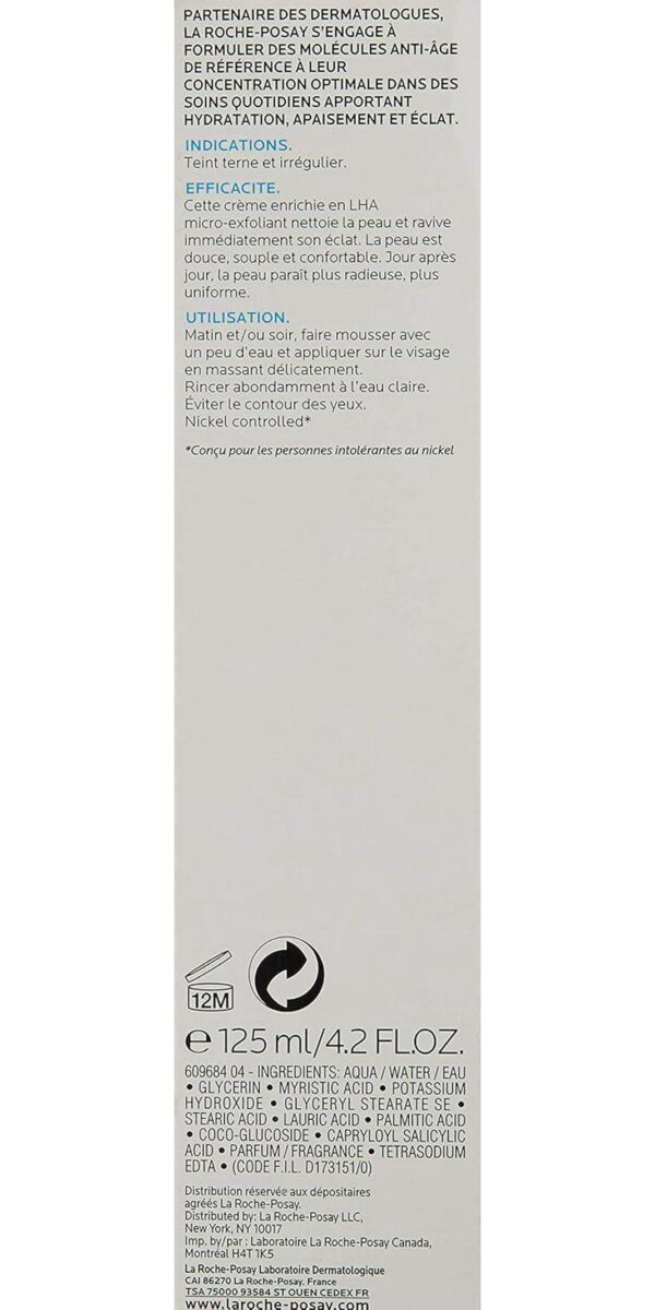 La Roche-Posay Pigmentclar Brightening Face Cleanser, Exfoliating Face Wash with LHAs, Dark Spot Remover and Skin Tone Brightening, Fragrance Free Foaming Cream Cleanser (Pack of 1) - Image 10