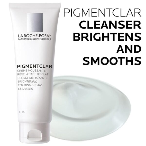 La Roche-Posay Pigmentclar Brightening Face Cleanser, Exfoliating Face Wash with LHAs, Dark Spot Remover and Skin Tone Brightening, Fragrance Free Foaming Cream Cleanser (Pack of 1) - Image 5