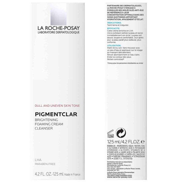 La Roche-Posay Pigmentclar Brightening Face Cleanser, Exfoliating Face Wash with LHAs, Dark Spot Remover and Skin Tone Brightening, Fragrance Free Foaming Cream Cleanser (Pack of 1) - Image 2