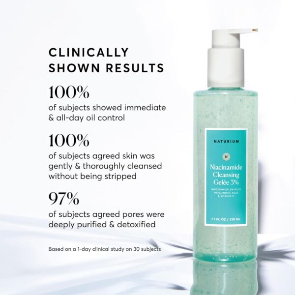 Naturium Niacinamide Cleansing Gelée 3% Plus Hyaluronic Acid and Vitamin C, Gentle and Smoothing Face Wash, 7.1 oz - Image 3