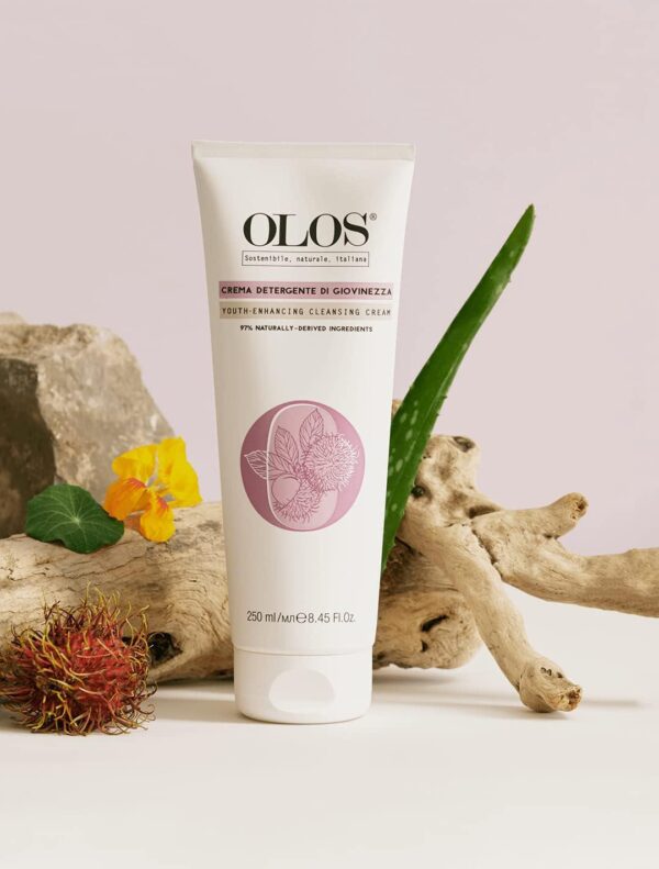 OLOS Youth-Enhancing Cleansing Cream - Facial Cleanser - Makeup Remover with Aloe and Rambutan Extracts - Skin Care Cream for Sensitive Skin - 8.4 Oz - Image 3