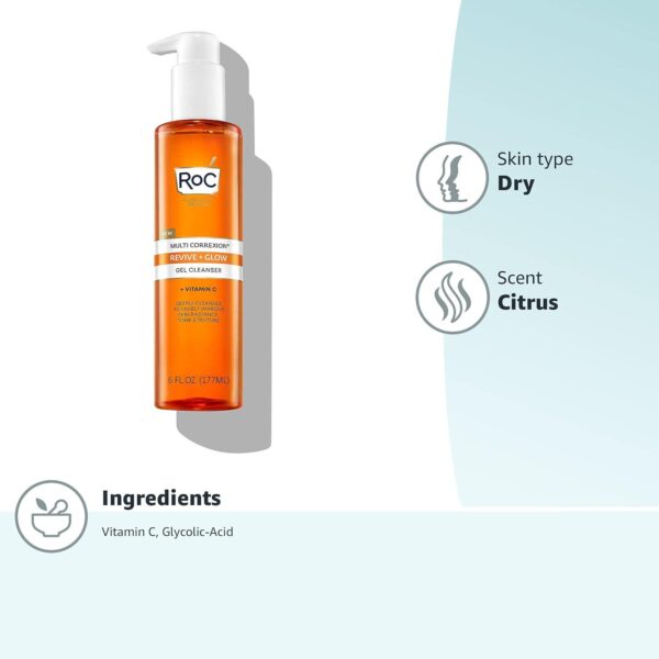 RoC Multi Correxion Revive + Glow Facial Cleanser with Vitamin C and Glycolic Acid, 6 Ounces (Pack of 1) - Image 7