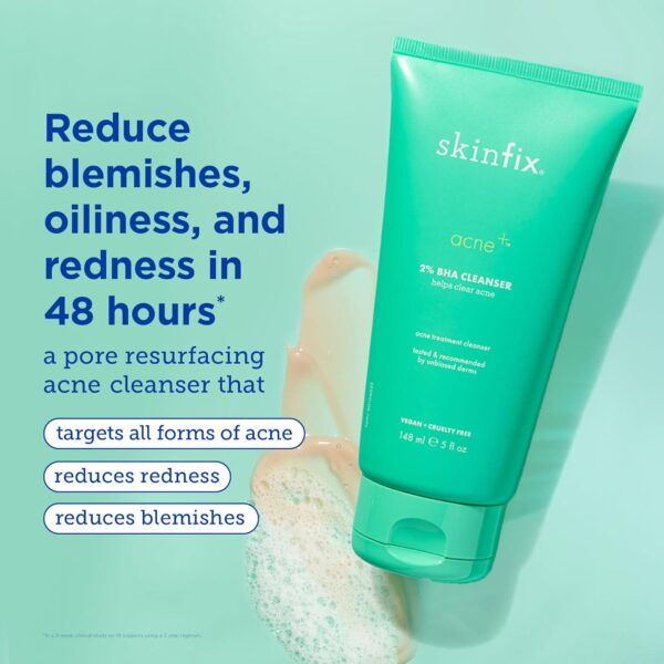 Skinfix Acne+ BHA Cleanser: Multi-Level Pore Resurfacing, Deep Pore and Acne-Fighting Cleanser Helps Reduce Blemish Size, Redness and Excess Oil, 5 Fl Oz - Image 2