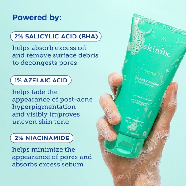 Skinfix Acne+ BHA Cleanser: Multi-Level Pore Resurfacing, Deep Pore and Acne-Fighting Cleanser Helps Reduce Blemish Size, Redness and Excess Oil, 5 Fl Oz - Image 4