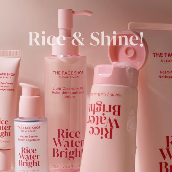 The Face Shop Rice Water Bright Foaming Facial Cleanser with Ceramide, Gentle Face Wash for Hydrating and Moisturizing, Vegan Face Cleanser, Makeup Remover - Image 9