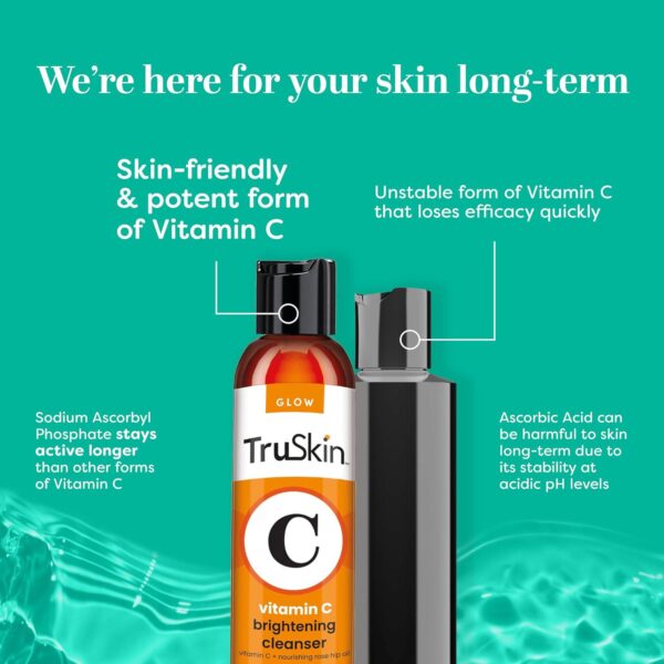 TruSkin Vitamin C Cleanser, 4 fl oz (Pack of 1) | Vitamins C and E, Rosehip Oil, Aloe Vera, MSM - Image 6