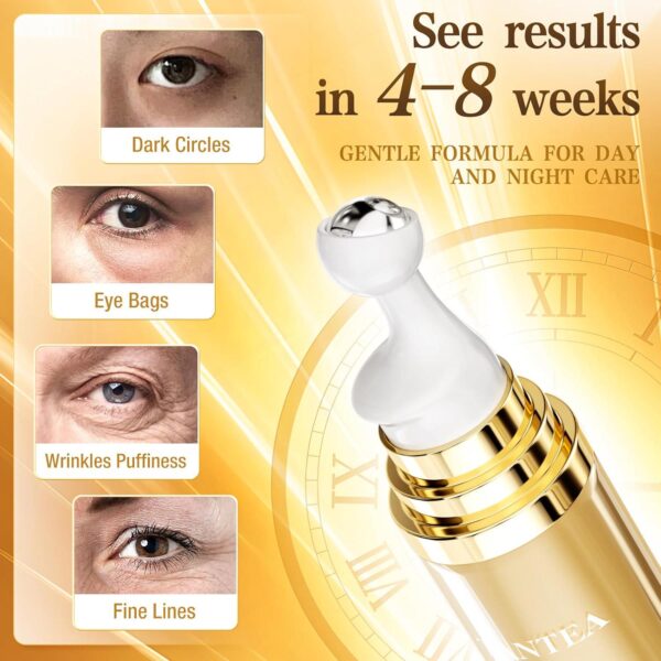 6% Caffeine Eye Cream for Dark Circles, Daily 1% Retinol Caffeine Eye Serum for Puffy Eyes and Under Eye Bags, Eye Skin Care Suitable for Men and Women's - Image 4