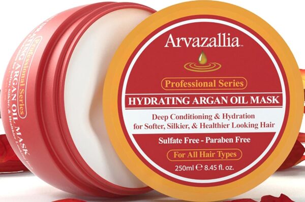 Arvazallia Hydrating Argan Oil Hair Mask and Deep Conditioner for Dry or Damaged Hair - 8.45 Oz - Image 2