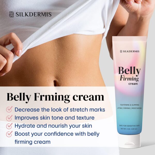 B Flat Belly Firming Cream - Skin Tightening and Cellulite Cream for Stomach, Thighs and Butt, Moisturizing Firming Lotion with Powerful Natural Ingredients , 120 ML - Image 4