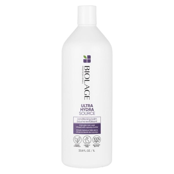 Biolage Ultra Hydra Source Conditioning Balm | Deep Hydrating Conditioner | Renews Hair s Moisture | For Very Dry Hair | Silicone-Free | Vegan | Salon Conditioner