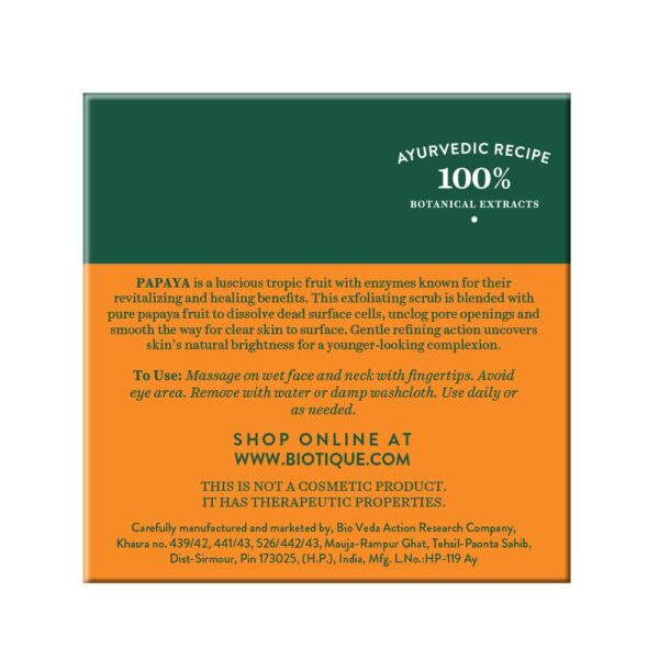 Biotique BIO PAPAYA Revitalizing Tan- Removal scrub 75gm/ 2.65 Fl.Oz - Image 4