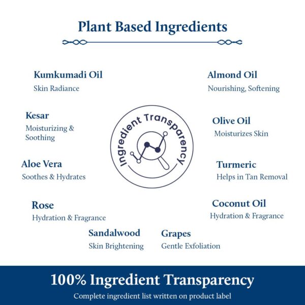 Blue Nectar Tan Removal Cream Scrub for Women and Men | Daily Facial Scrub for Exfoliation | For All Skin Types | Ayurvedic Kumkumadi Oil Face Exfoliator (16 Herbs, 1.7 Fl Oz) - Image 4