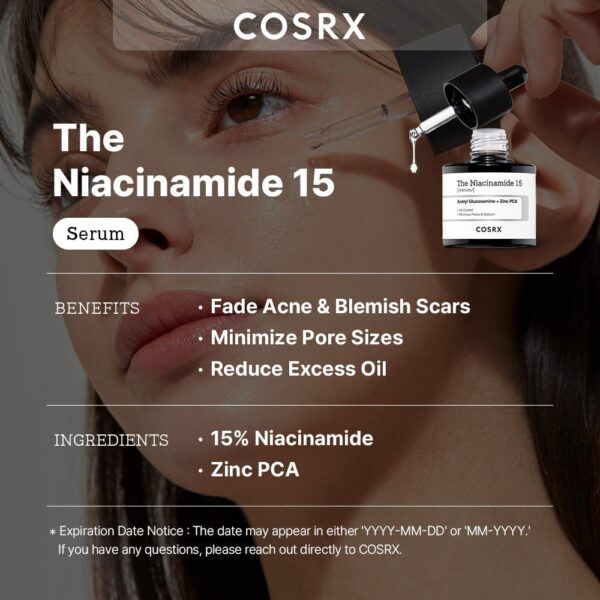 COSRX 15% Niacinamide Face Serum, 0.67 fl oz, Pore Minimizer Serum for Face, Even Skin Tone, Korean Skin Care - Image 2