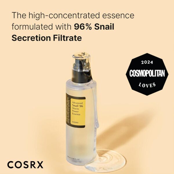COSRX Snail Mucin 96% Power Face Serum 3.38 fl oz 100ml, Hydrating Serum for Face, Self Care, Glow Skin under Makeup, Korean Skin Care, Korean Beauty - Image 4