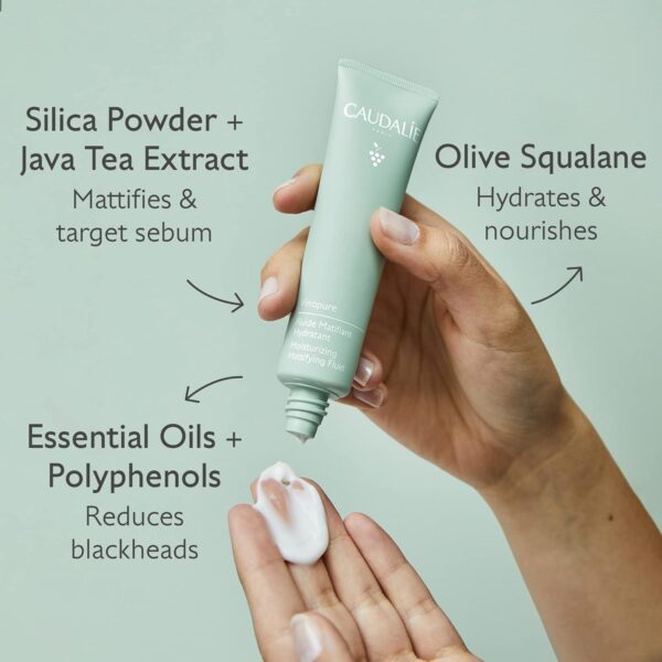Caudalie Vinopure Oil Control Moisturizer for Acne Prone Skin, Hydrating and Mattifying Moisturizer, 1.35 Fl Oz - Image 4