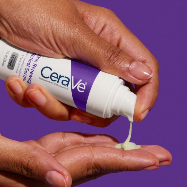 CeraVe Anti Aging Retinol Serum For Face, Encapsulated Retinol With Hyaluronic Acid, Niacinamide and Ceramides, Smooths Wrinkles and Fine Lines, Gentle Skin Brightening Serum, Fragrance Free, 1 Oz - Image 8