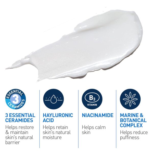 CeraVe Eye Repair Cream | Under Eye Cream For Puffiness And Bags Under Eyes | Hyaluronic Acid + Niacinamide + Marine Botanical Complex | Hydrating Eye Cream | Oil Free and Opthalmologist Tested - Image 3
