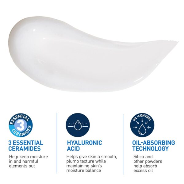 CeraVe Oil Control Moisturizing Gel-Cream | Face Moisturizer for Oily Skin | Niacinamide, Hyaluronic Acid and Oil Absorbing Technology To Rebalance Oily Skin | Non-Comedogenic, Fragrance Free and Oil Free - Image 2
