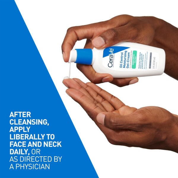 CeraVe Oil Control Moisturizing Gel-Cream | Face Moisturizer for Oily Skin | Niacinamide, Hyaluronic Acid and Oil Absorbing Technology To Rebalance Oily Skin | Non-Comedogenic, Fragrance Free and Oil Free - Image 5