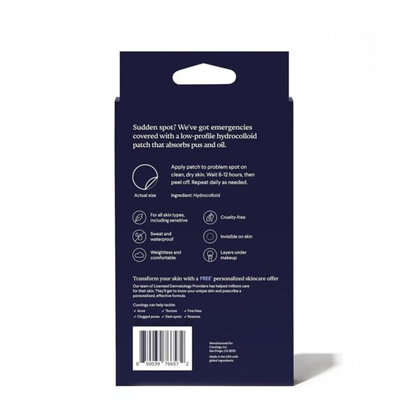 Curology Emergency Spot Pimple Patches for Face, Hydrocolloid Pimple Patches Fast-Acting Support, Spot Concealing and Oil Absorbing, 80 Count - Image 8