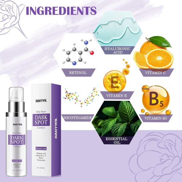 Dark Spot Remover for Face and Body, Dark Spot Corrector Cream, Skin Brown Spot Remover, Skin Care Face Cream, Sun Spot Remover, Age Spot Corrector, Rapid Tone Repair Retinol (1.7 Fl Oz) - Image 3