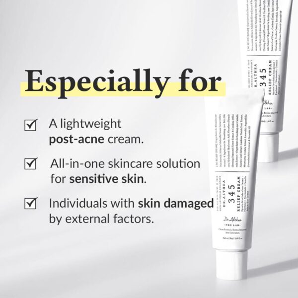 Dr.Althea 345 Relief Cream | Daily Face Moisturizer | Blemish Relief Care | Soothing Recovery and Moisture with Niacinamide, Panthenol | Korean Vegan Skincare for All Skin Types | 1.7 Fl Oz (Pack of 1) - Image 5