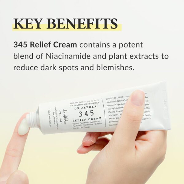 Dr.Althea 345 Relief Cream | Daily Face Moisturizer | Blemish Relief Care | Soothing Recovery and Moisture with Niacinamide, Panthenol | Korean Vegan Skincare for All Skin Types | 1.7 Fl Oz (Pack of 1) - Image 3