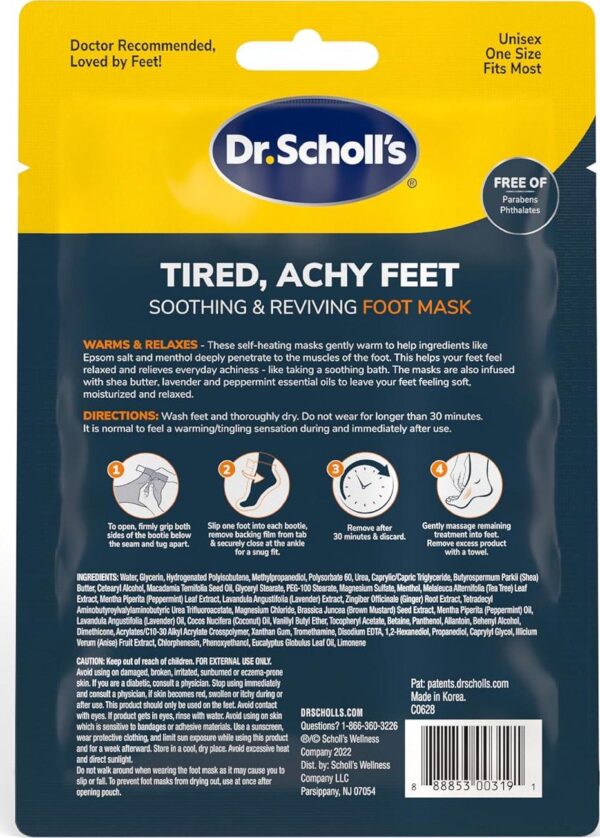 Dr. Scholl's Tired, Achy Feet Soothing and Reviving Foot Mask, 3 Pair, Warming Booties - Image 7