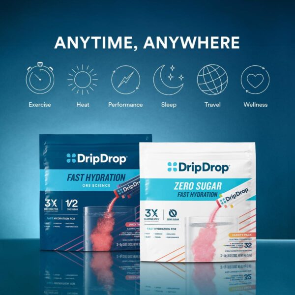 DripDrop Hydration - Bold Variety Pack - Watermelon, Berry, Lemon, Orange | Electrolyte Powder Drink Mix | Hydration Packets | Non-GMO, Gluten Free, Vegan | 1 Pack (32 Servings) - Image 9