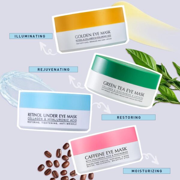 Enaskin Naturals Under Eye Patches for Dark Circles: 30 Pairs Retinol Collagen Eye Gels Mask - Reduce Wrinkles Puffy and Bags - Skin Treatment Pads - Anti Aging Moisturizer For Women (Blue) - Image 9