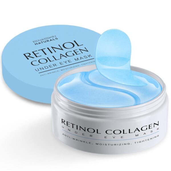 Enaskin Naturals Under Eye Patches for Dark Circles: 30 Pairs Retinol Collagen Eye Gels Mask - Reduce Wrinkles Puffy and Bags - Skin Treatment Pads - Anti Aging Moisturizer For Women (Blue)
