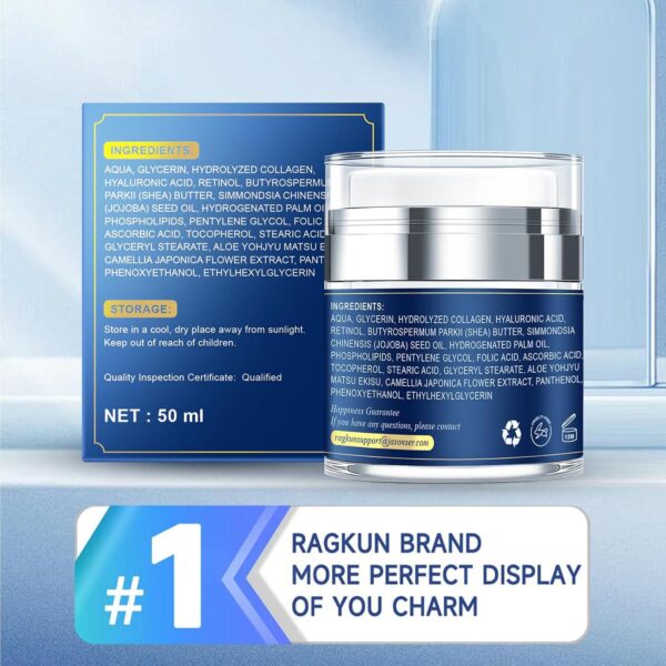 Face Moisturizer Retinol Cream - Neck Collagen Creams for Tightening and Firming - Anti Aging Day and Night Facial Moisturizer for Women and Men, Tighten and Lift Wrinkle Cream - 1.7 Fl Oz - Image 8