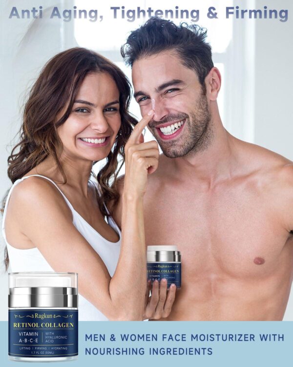 Face Moisturizer Retinol Cream - Neck Collagen Creams for Tightening and Firming - Anti Aging Day and Night Facial Moisturizer for Women and Men, Tighten and Lift Wrinkle Cream - 1.7 Fl Oz - Image 7